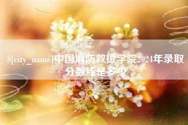 淮南中国消防救援学院2024年录取分数线是多少