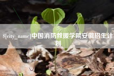 淮南中国消防救援学院安徽招生计划