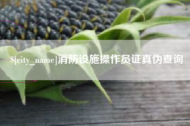 淮南消防设施操作员证真伪查询
