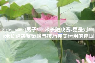 淮南男子5000米长跑决赛-更是对5000米长跑决赛策略与技巧完美运用的体现