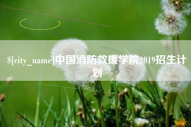 淮南中国消防救援学院2019招生计划