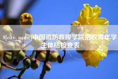 淮南中国消防救援学院招收青年学生体格检查表